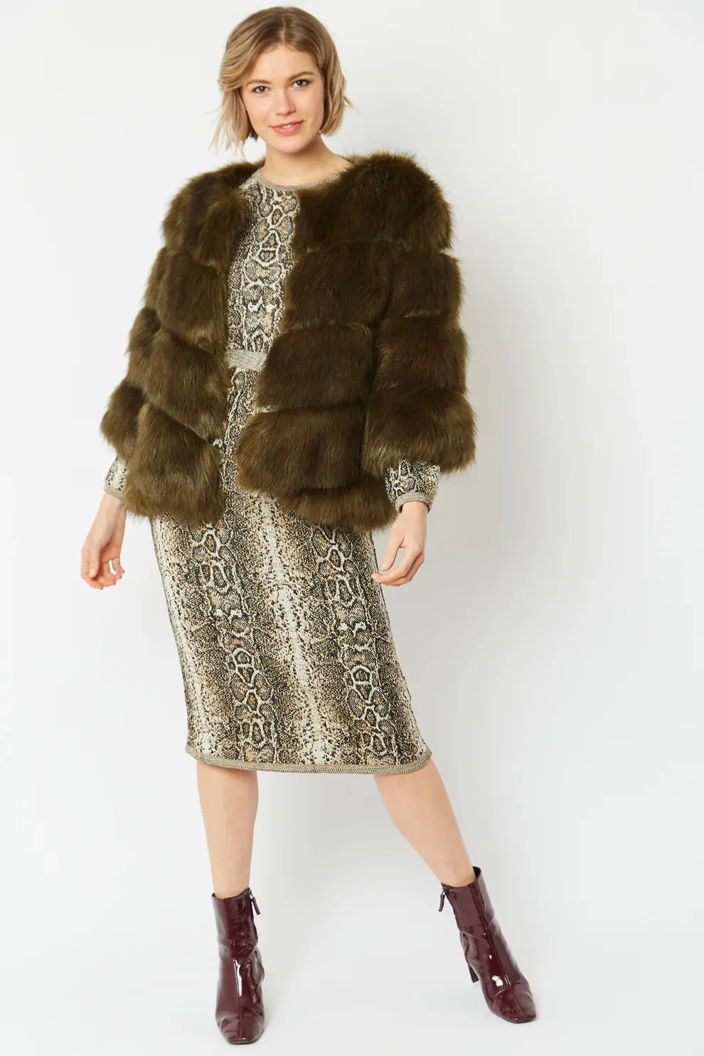 Green Faux Fur Ella Coat