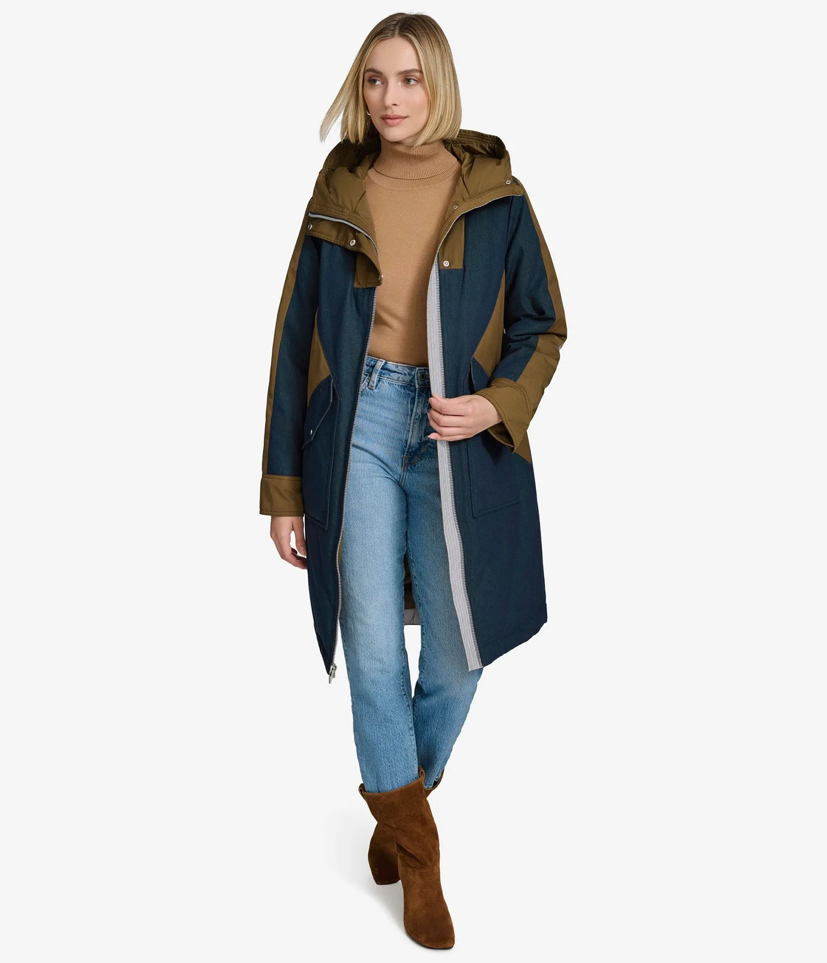 Hayler Colored Denim Long Coat