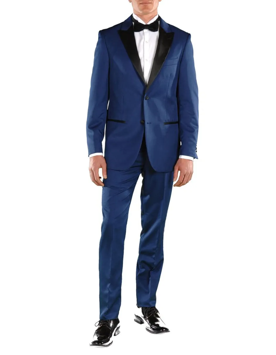 Indigo Sharkskin Peak Tuxedo