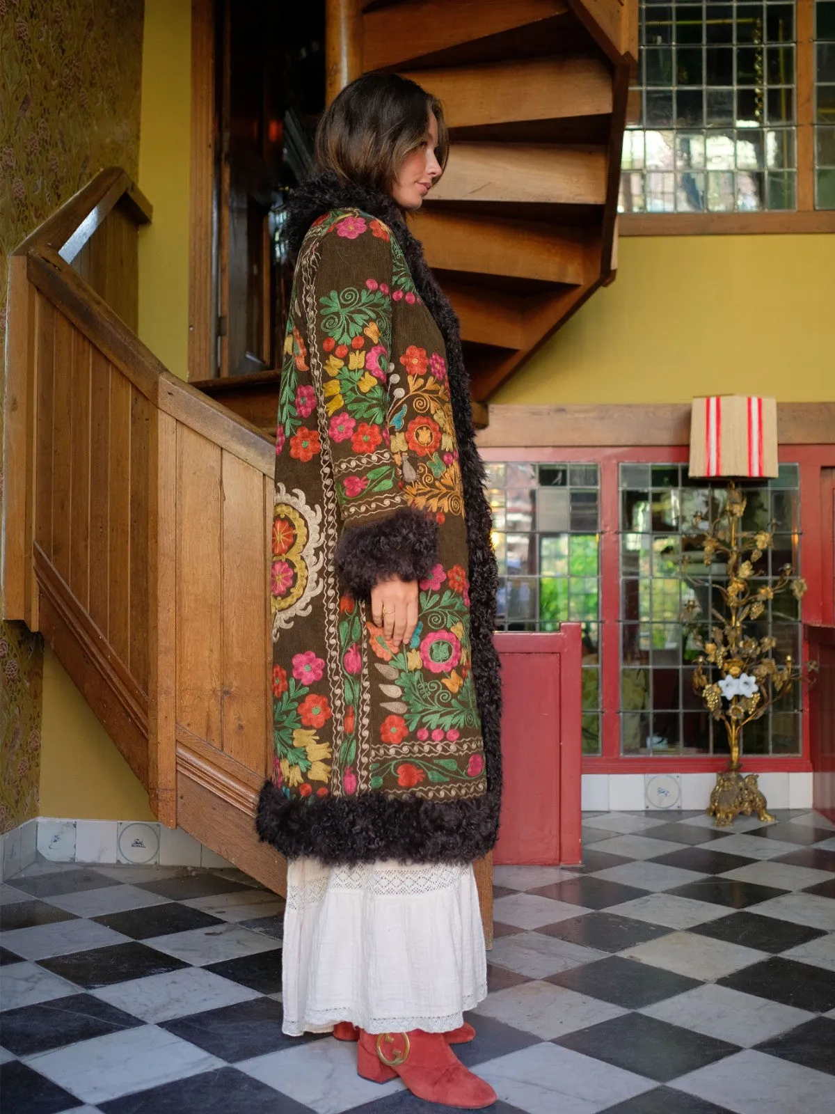 Indira Coat - M | Print/Brown