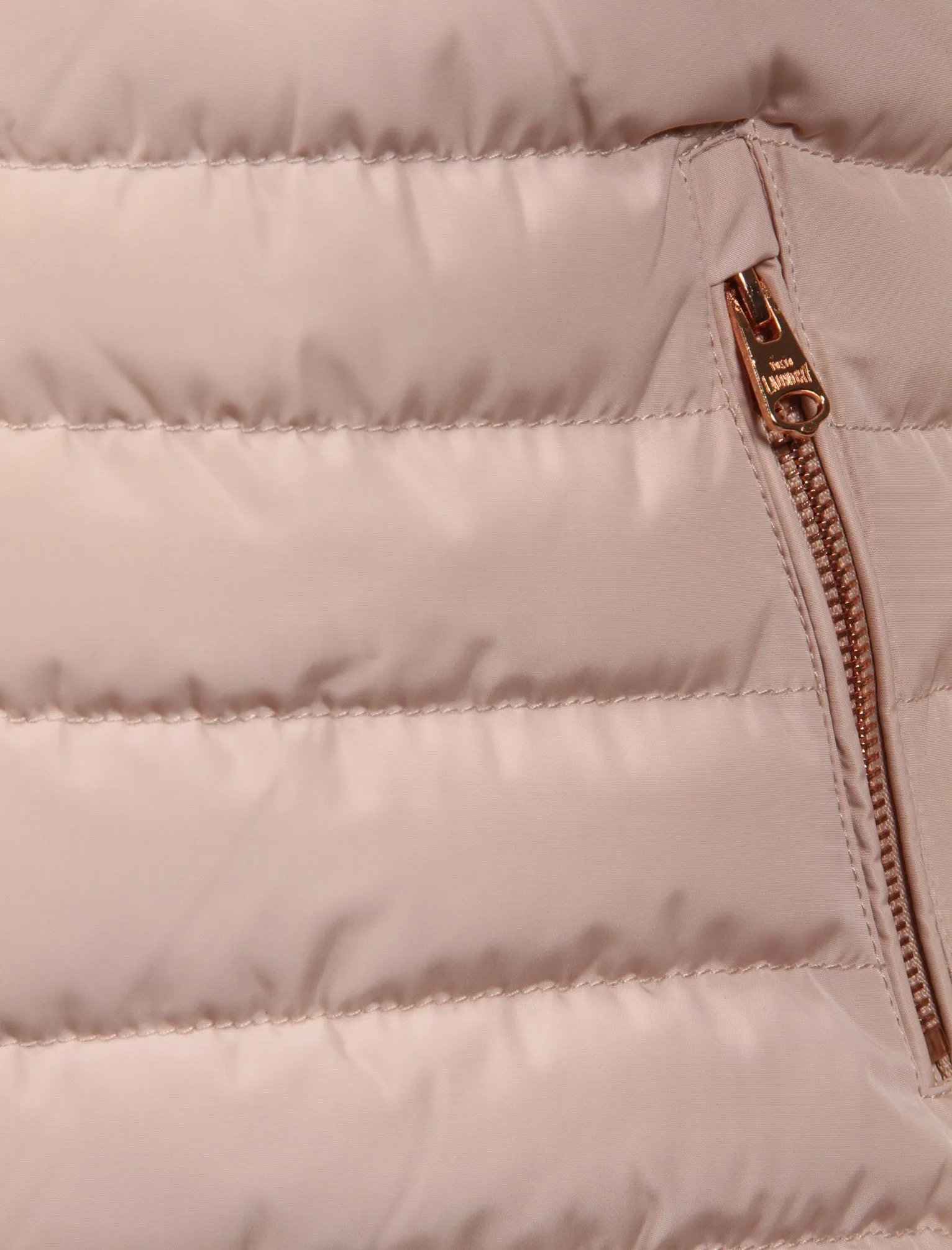 Jenny Funnel Neck Quilted Jacket in Blush Pink - Tokyo Laundry