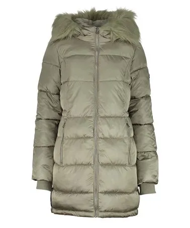 Jessica Simpson | Black Faux Fur-Trim Long Puffer Coat - Women & Plus