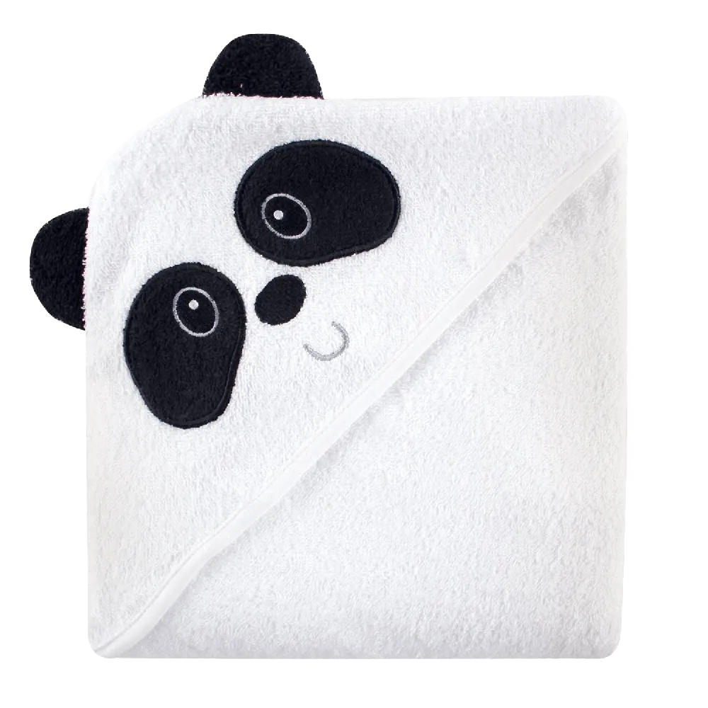 Luvable Friends Animal Face Hooded Woven Terry Baby Towel