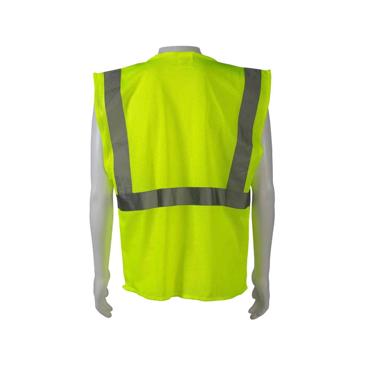 LV2-FSMB ANSI 107-2020 Type R CLASS 2 Front Solid Mesh Back 4-Pocket Safety Vests