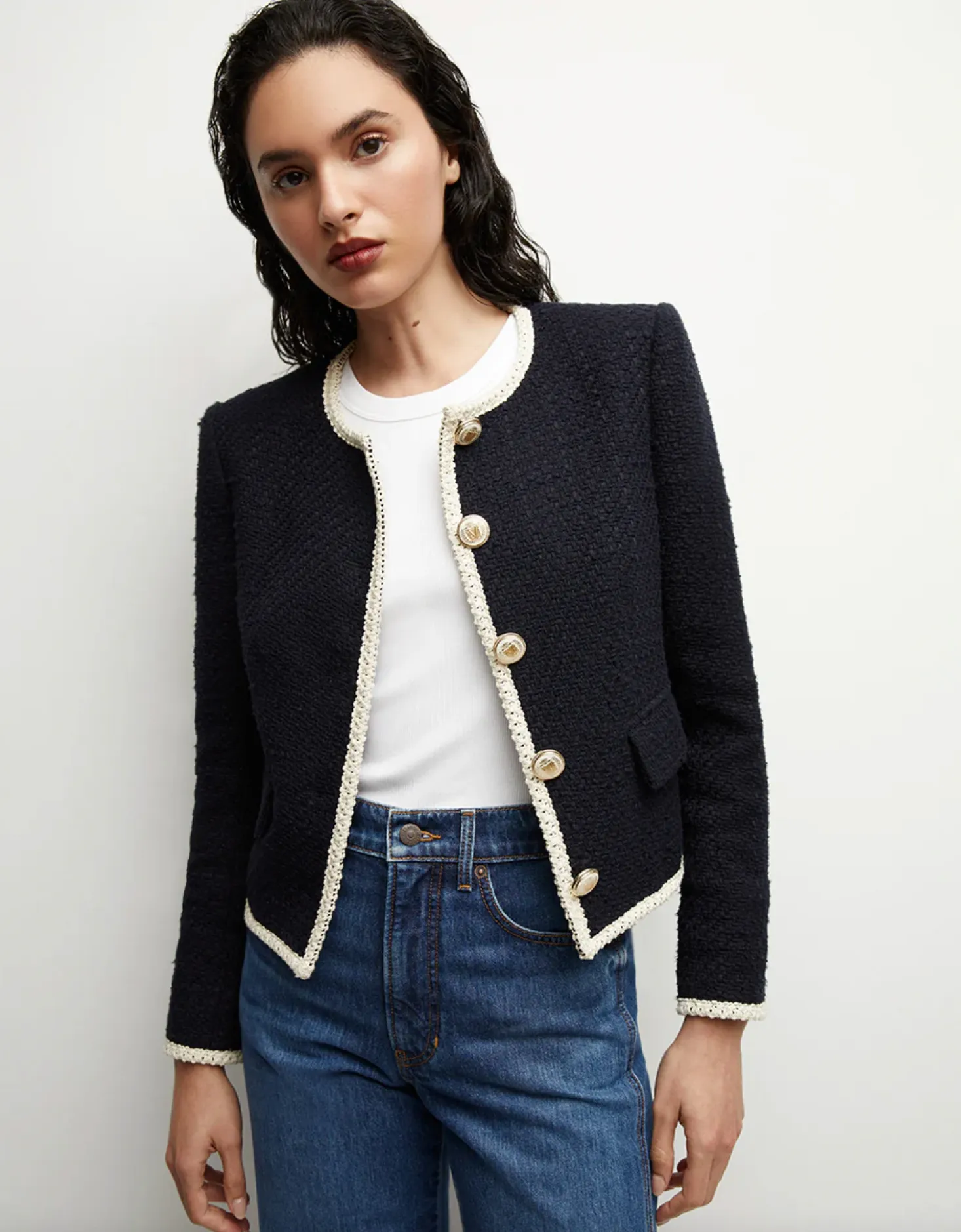 Mabel Cotton Jacket In Navy