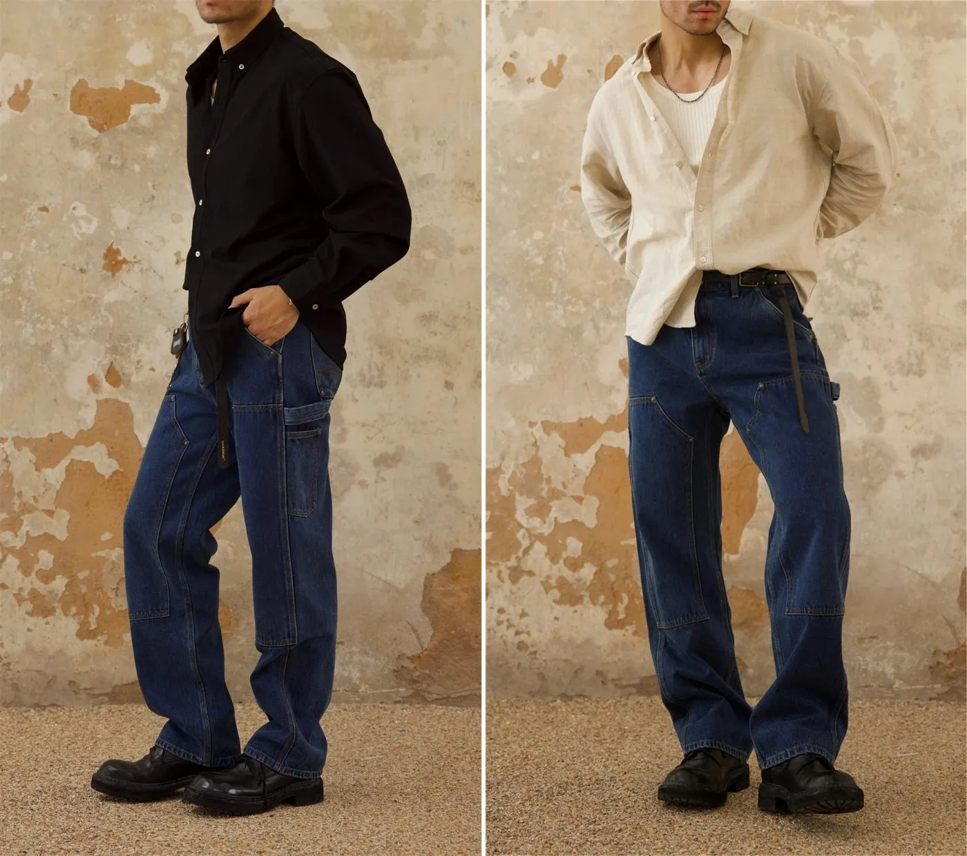 Men's Double-Front Work Dungaree Pants