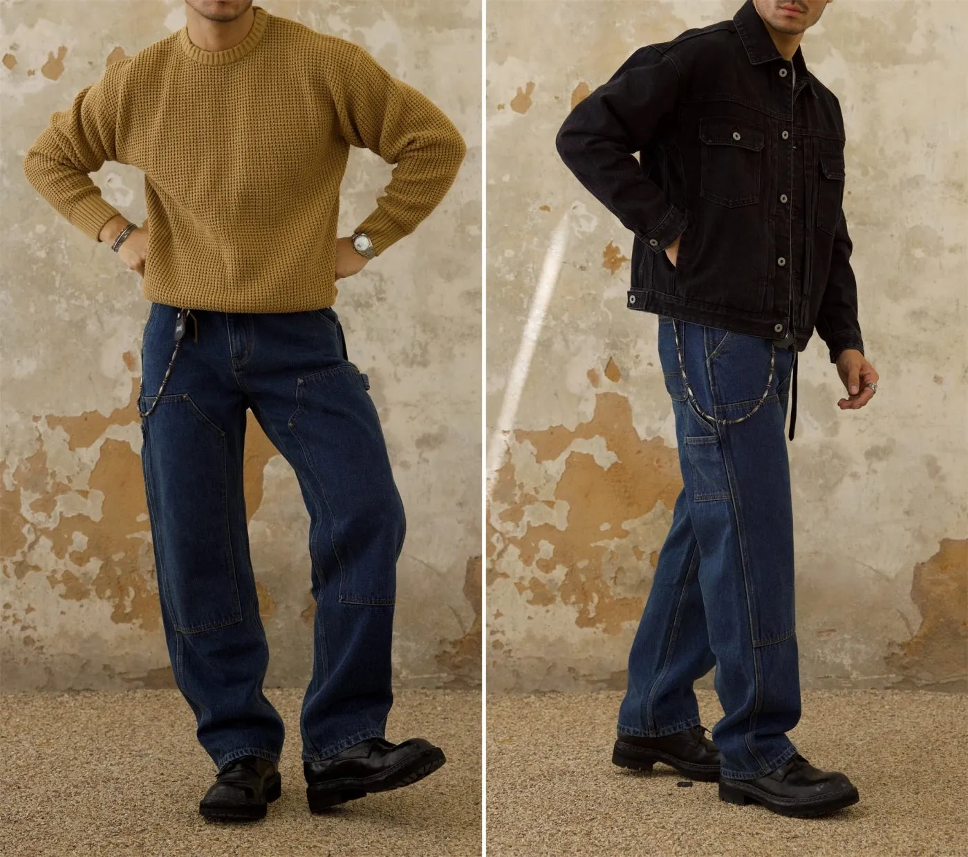 Men's Double-Front Work Dungaree Pants