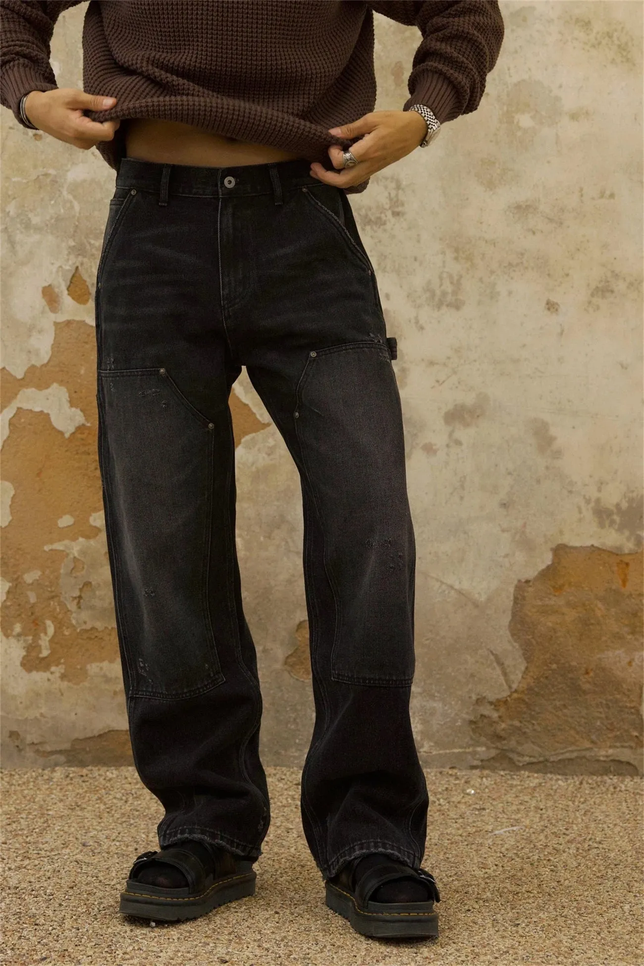 Men's Double-Front Work Dungaree Pants