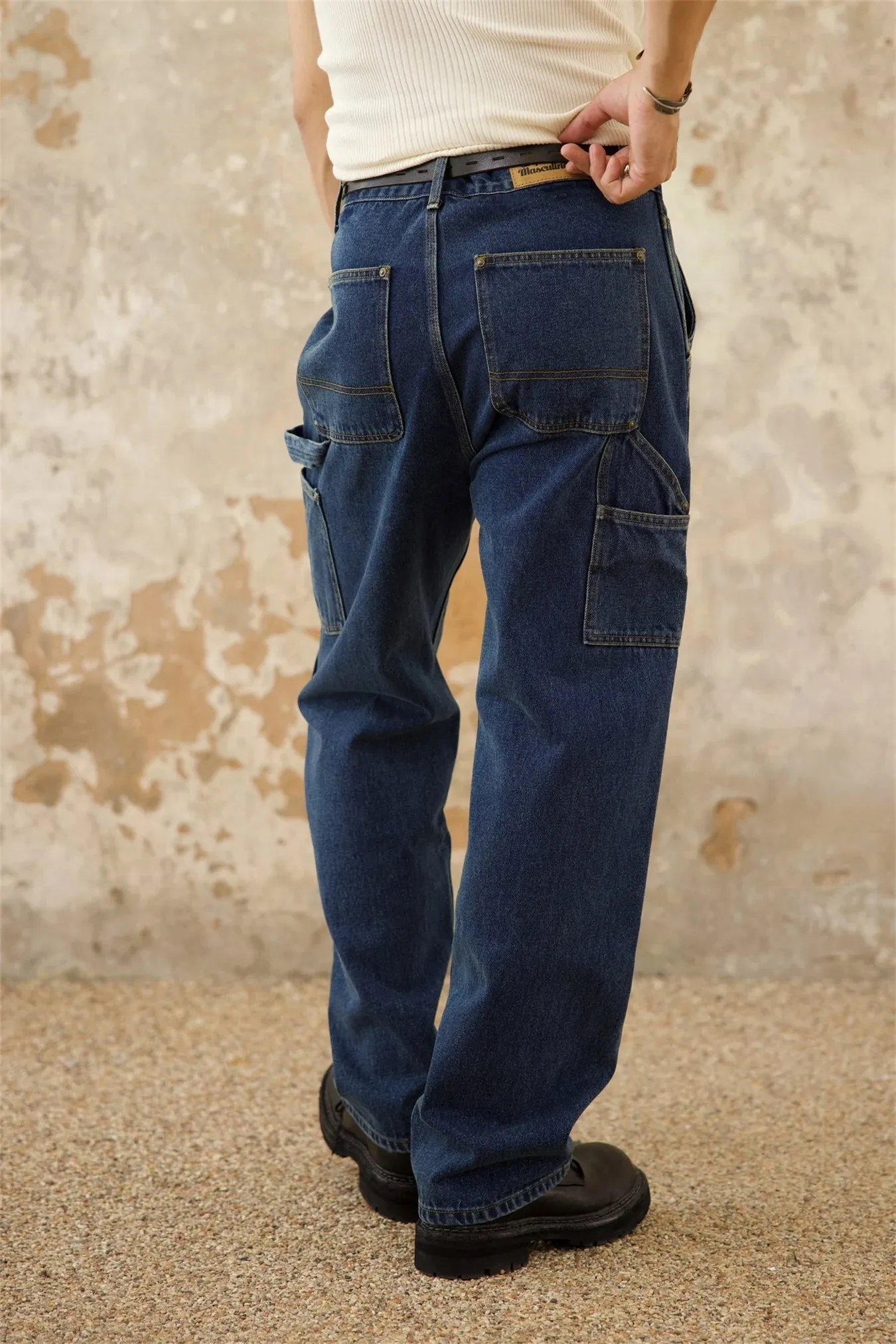 Men's Double-Front Work Dungaree Pants