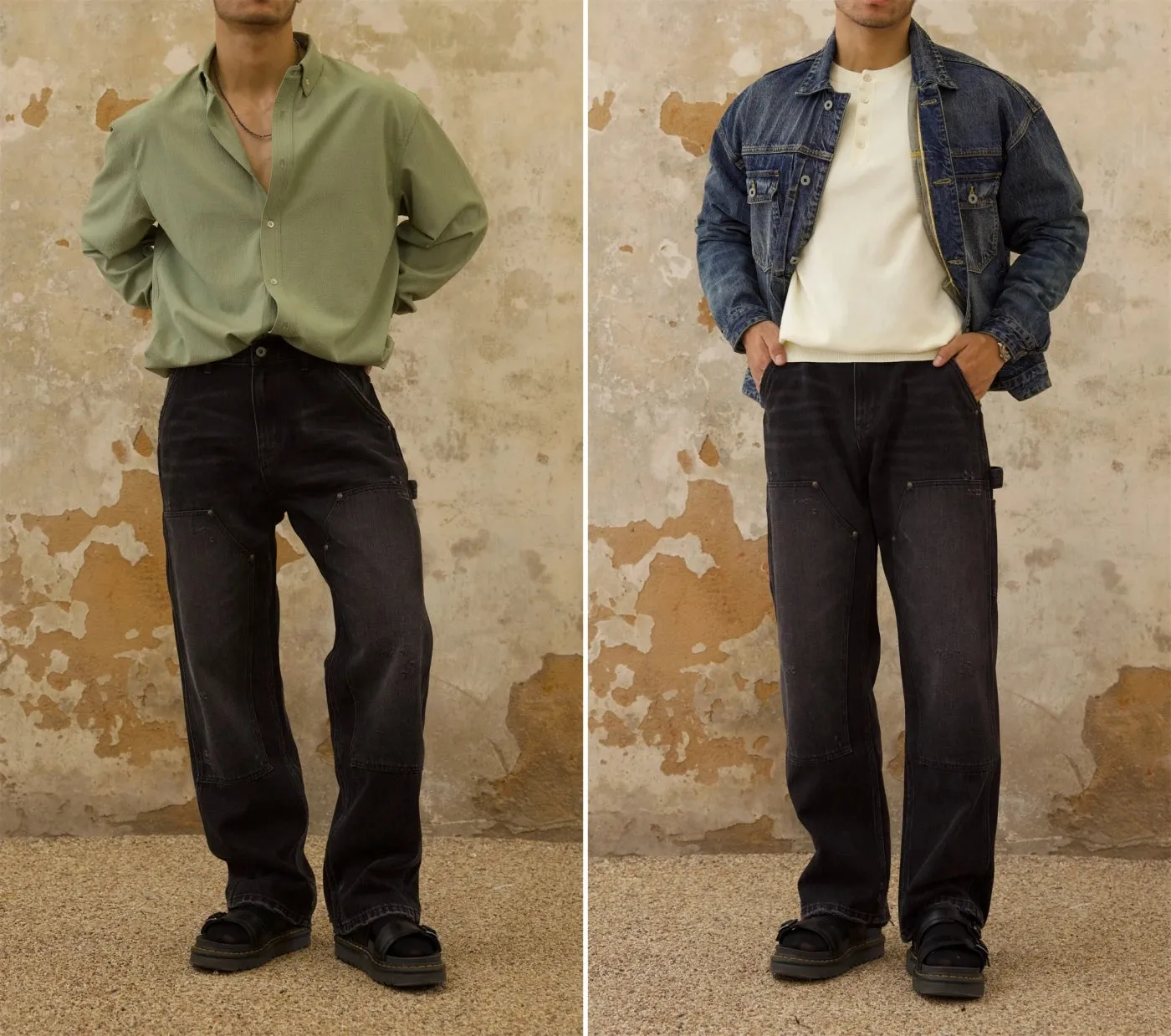 Men's Double-Front Work Dungaree Pants