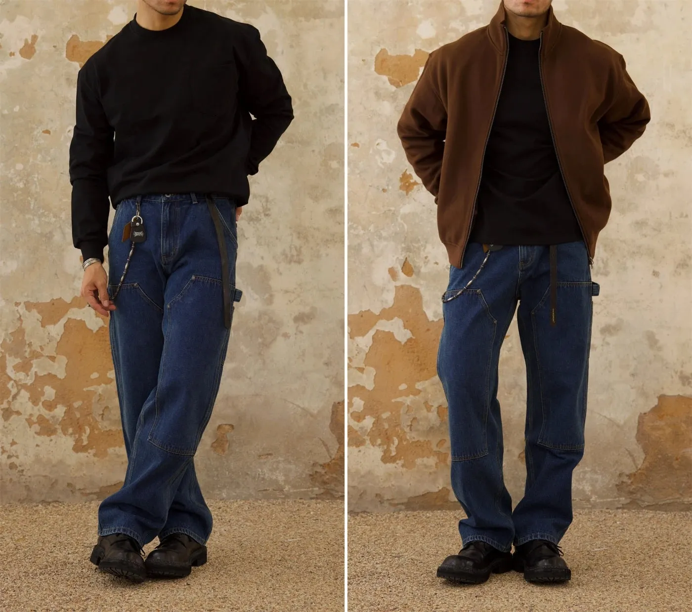 Men's Double-Front Work Dungaree Pants