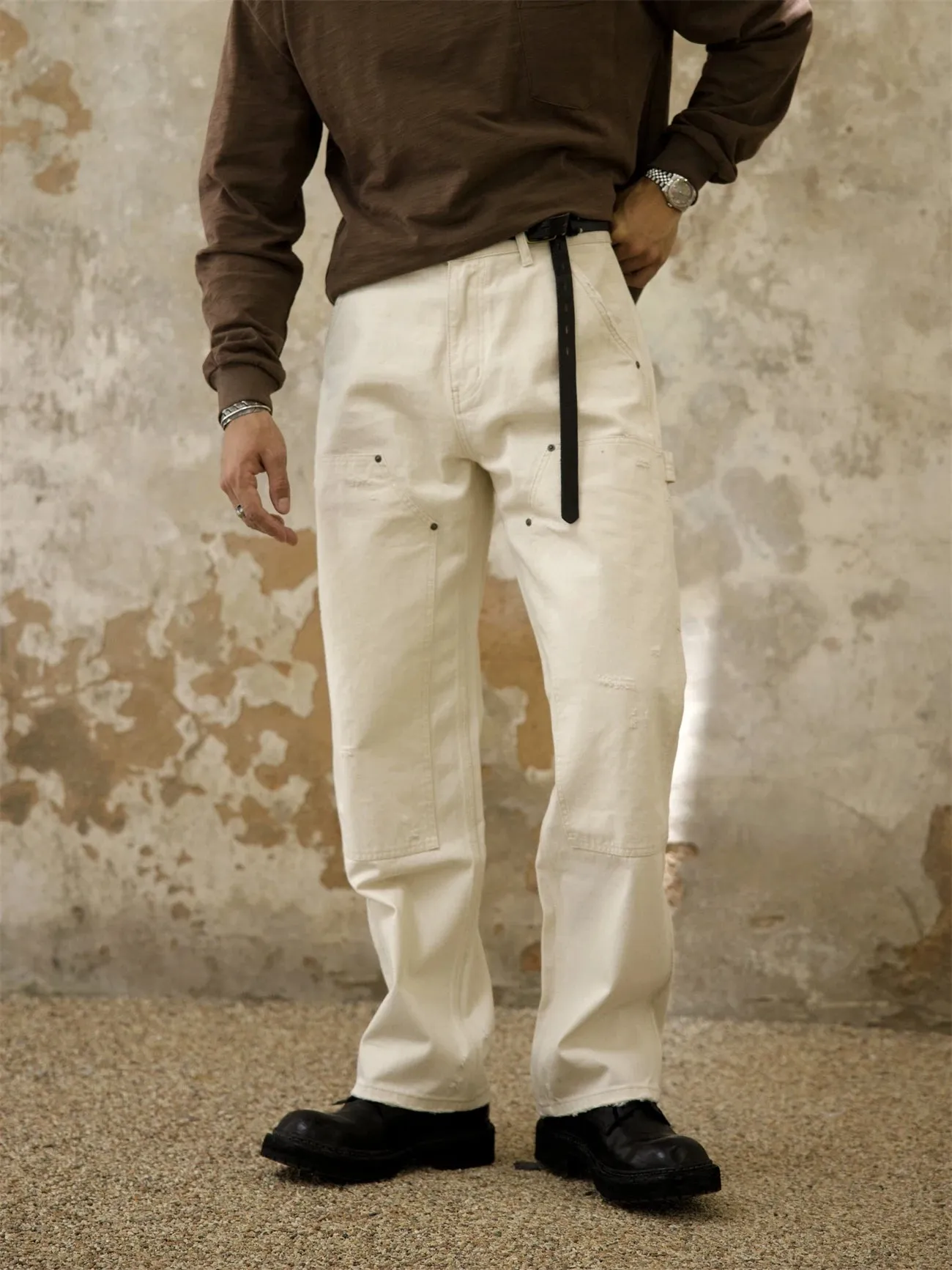 Men's Double-Front Work Dungaree Pants