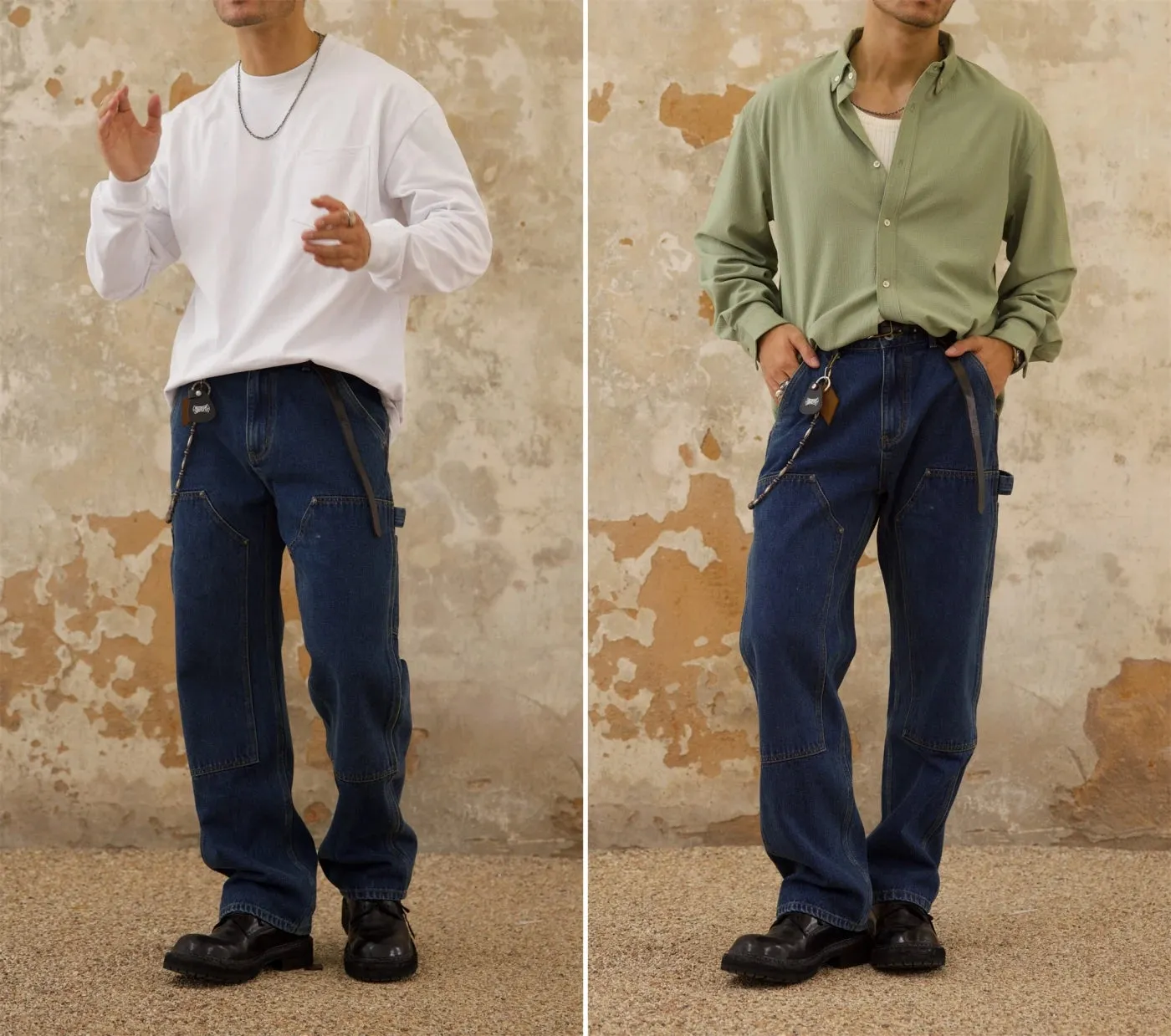 Men's Double-Front Work Dungaree Pants