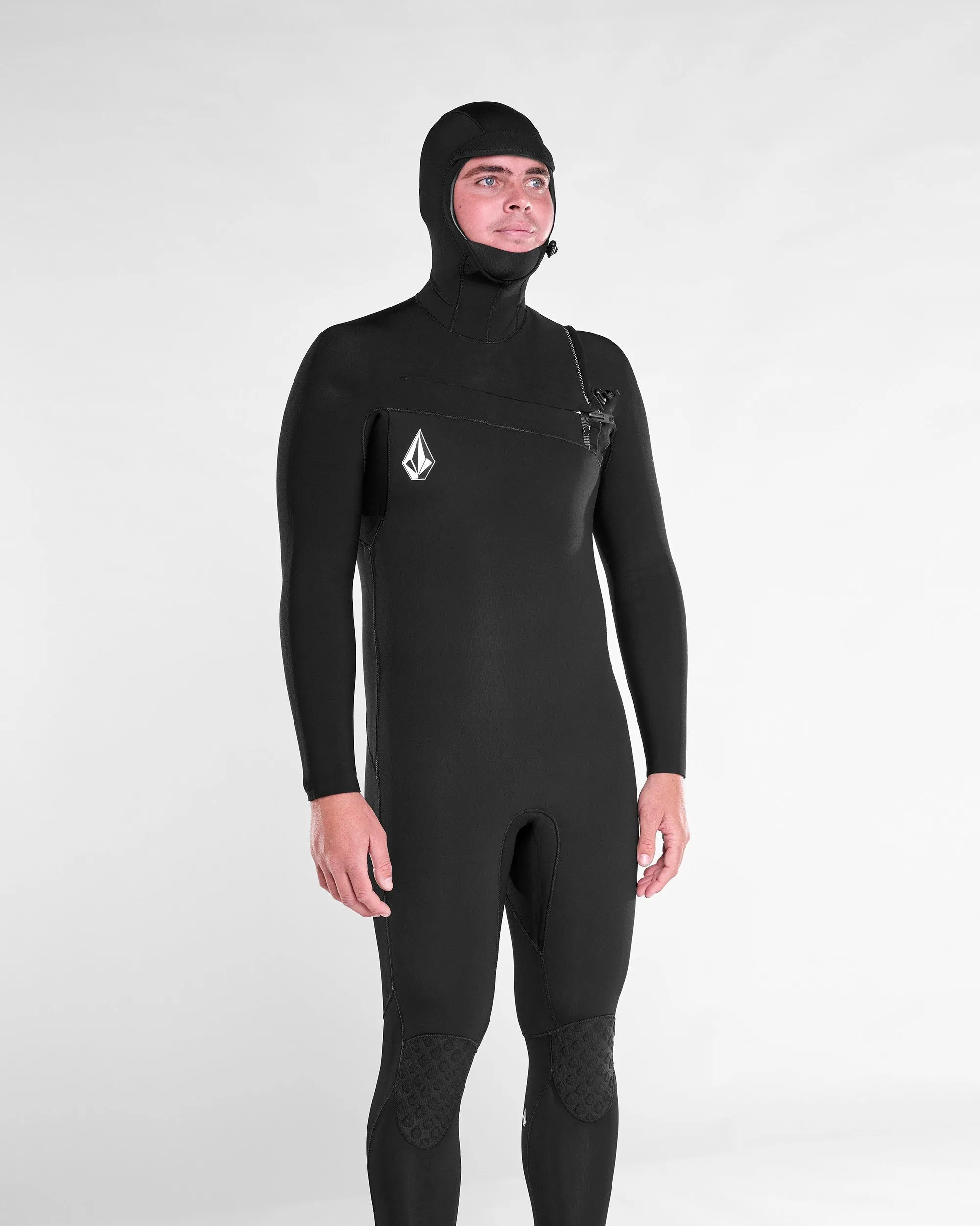 Mens Modulator 4/3mm Hooded Chestzip Fullsuit - Black