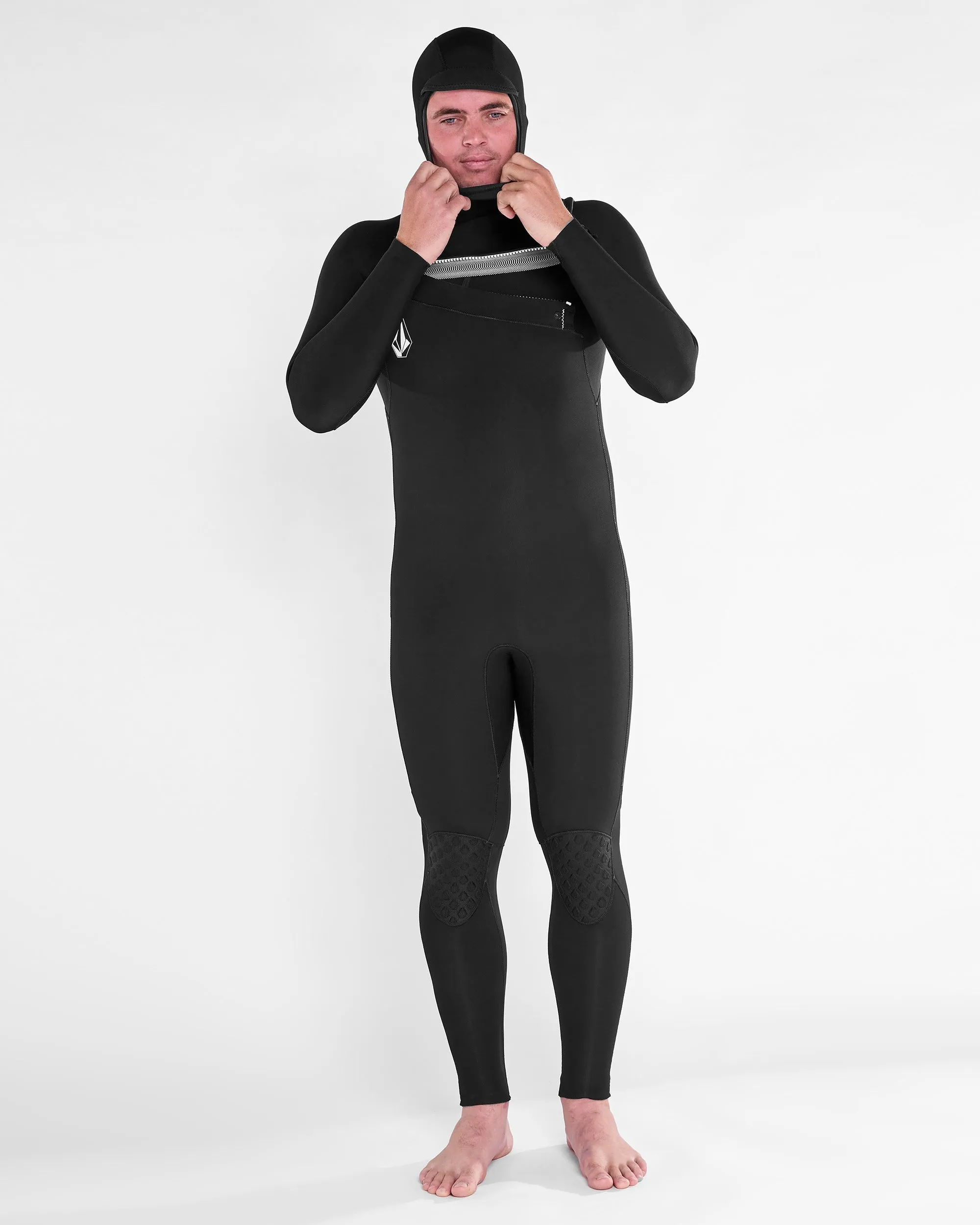 Mens Modulator 4/3mm Hooded Chestzip Fullsuit - Black