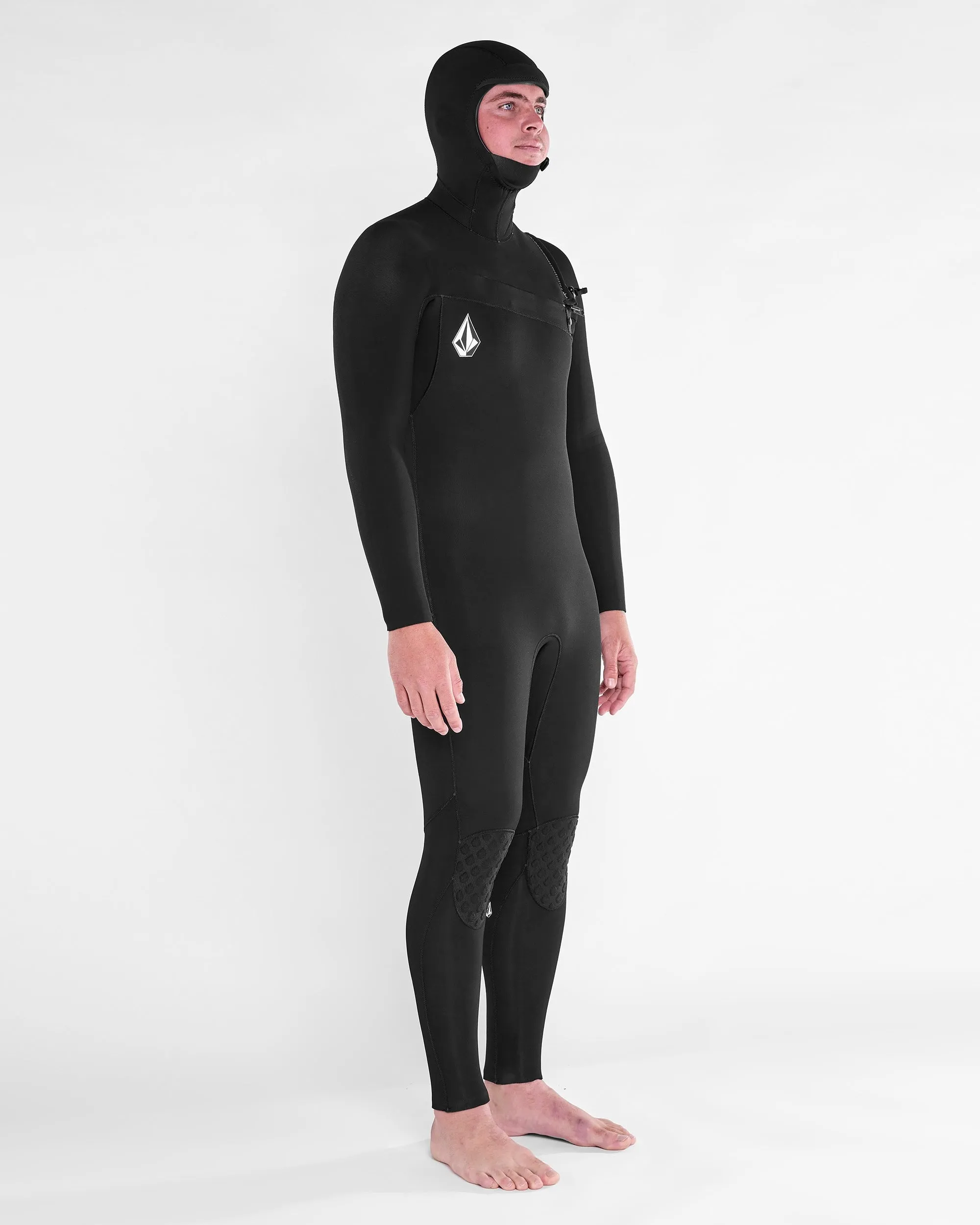 Mens Modulator 4/3mm Hooded Chestzip Fullsuit - Black