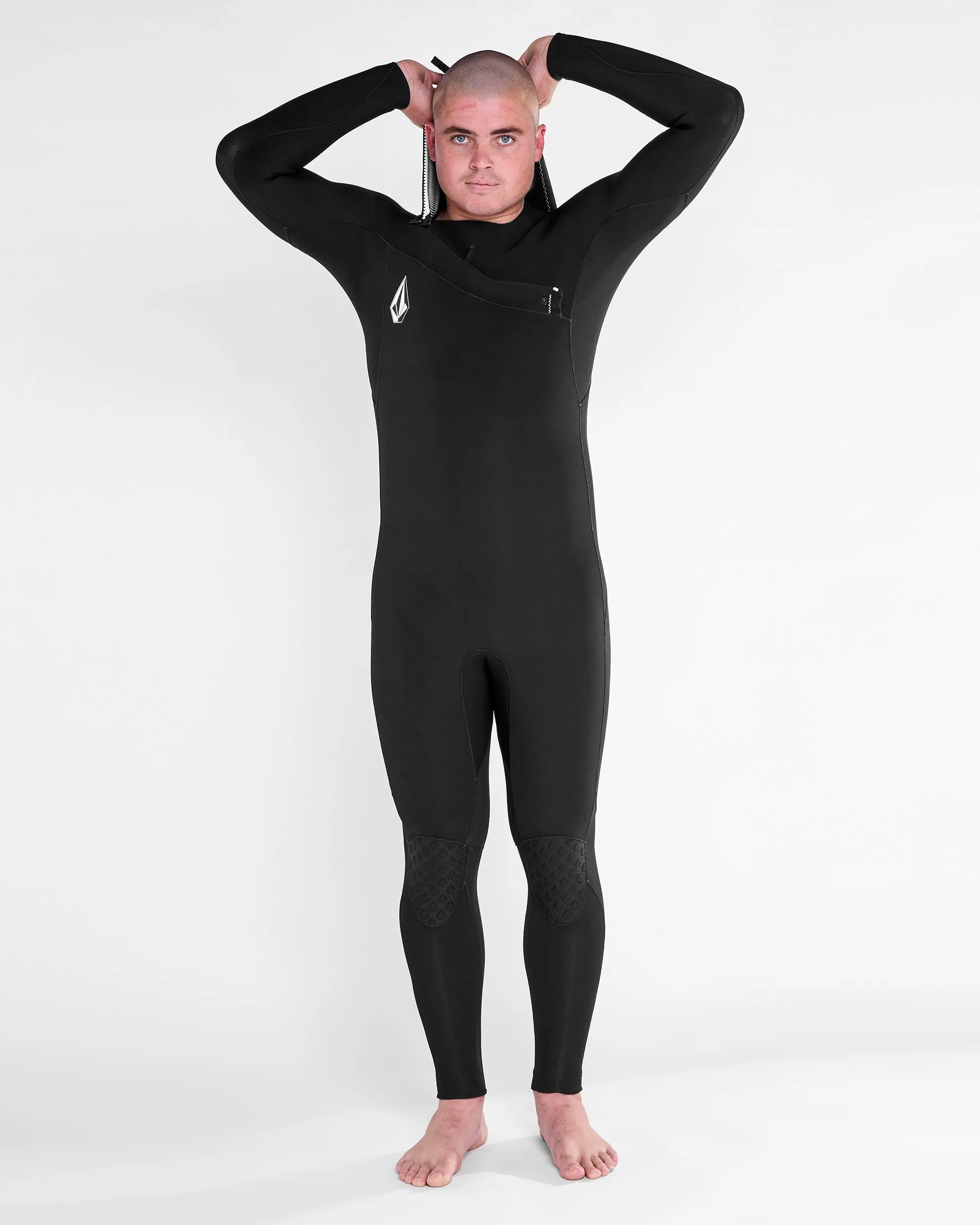 Mens Modulator 4/3mm Hooded Chestzip Fullsuit - Black