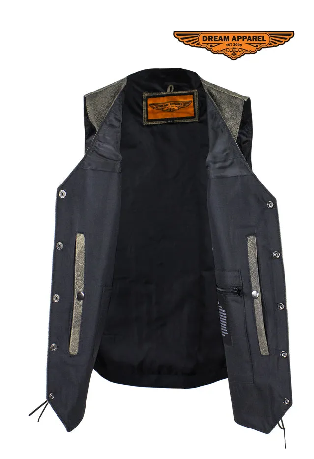 Men's Native American Distressed Brown Leather Vest