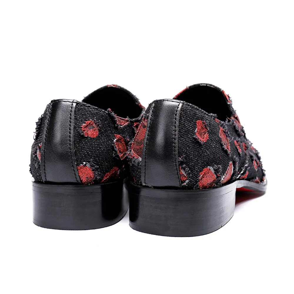 Mens Printed Low Heel Slip On Shoes