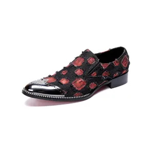 Mens Printed Low Heel Slip On Shoes