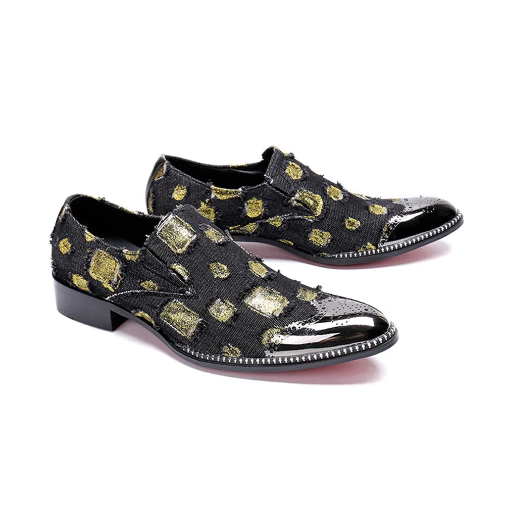 Mens Printed Low Heel Slip On Shoes