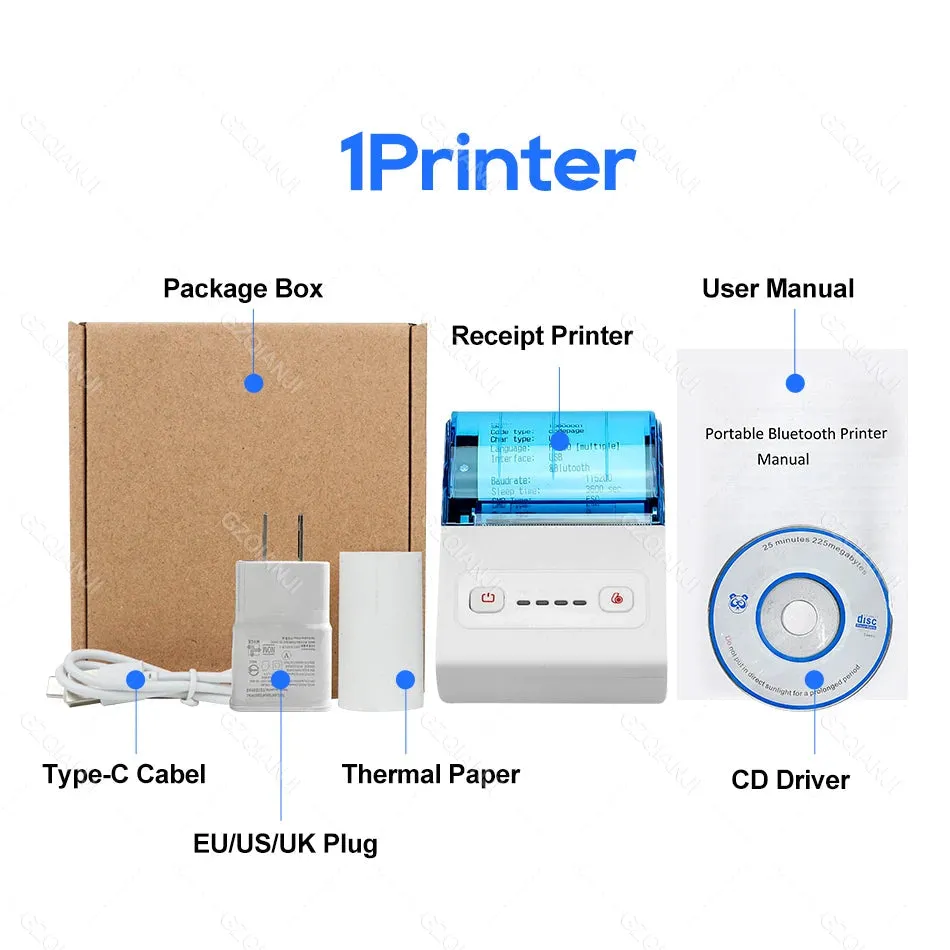 Mini Bluetooth Thermal Bill Printer Wireless Protable 58mm Receipt Printer Loyverse POS Free App SII on Android The cheapest