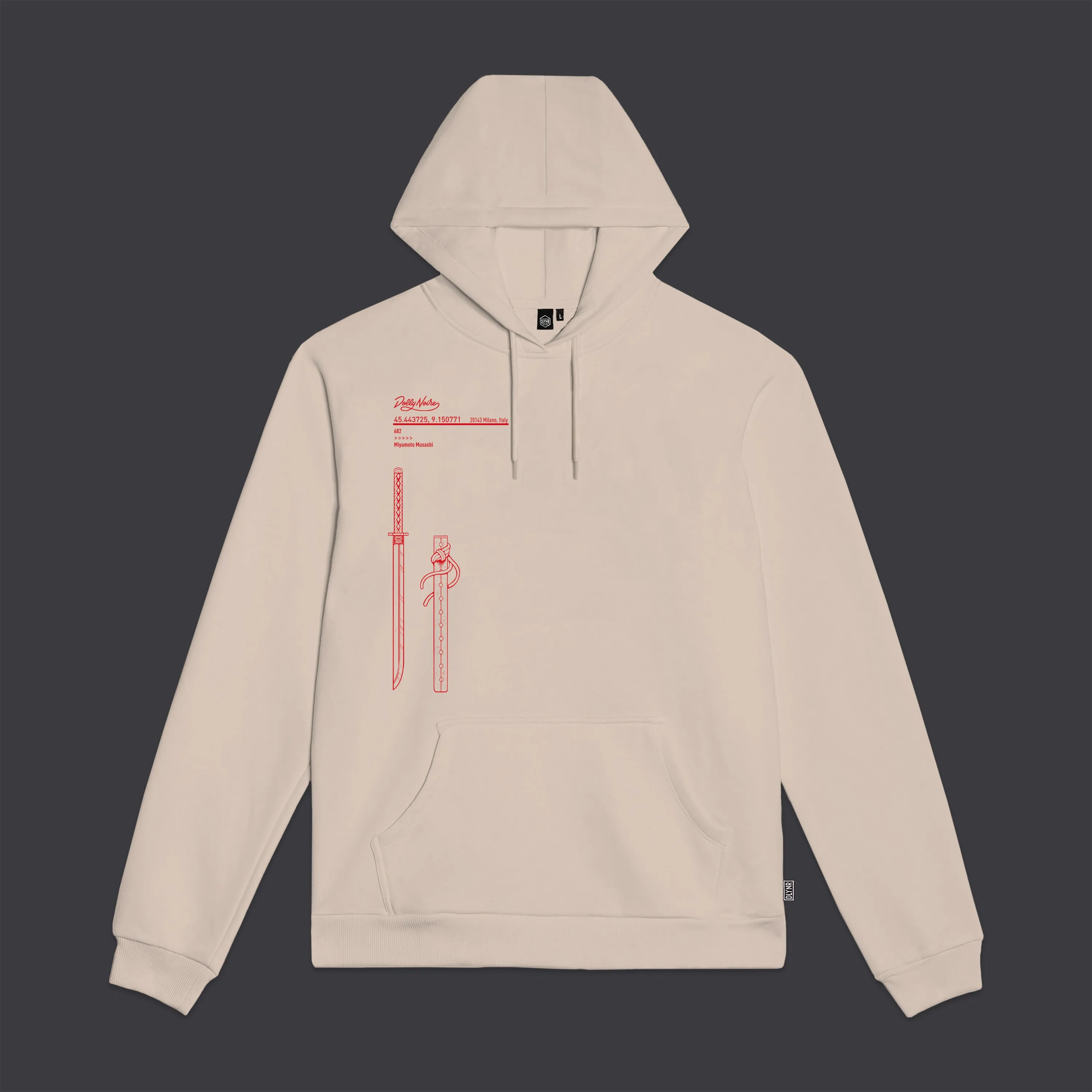 Miyamoto Musashi Outline Hoodie Beige