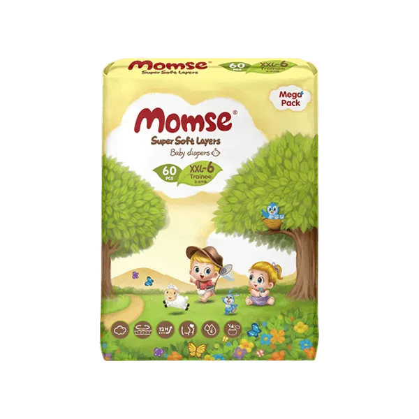 MOMSE BABY DIAPERS XXL-6 TRAINEE ABOVE 15 KG 60PCS