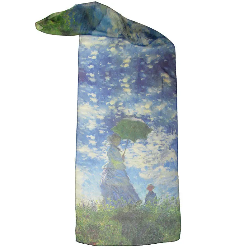 Monet Woman with Parasol Chiffon Scarf