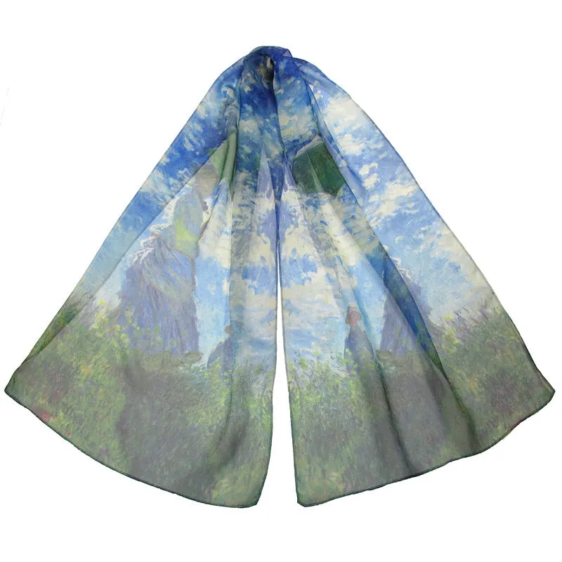 Monet Woman with Parasol Chiffon Scarf