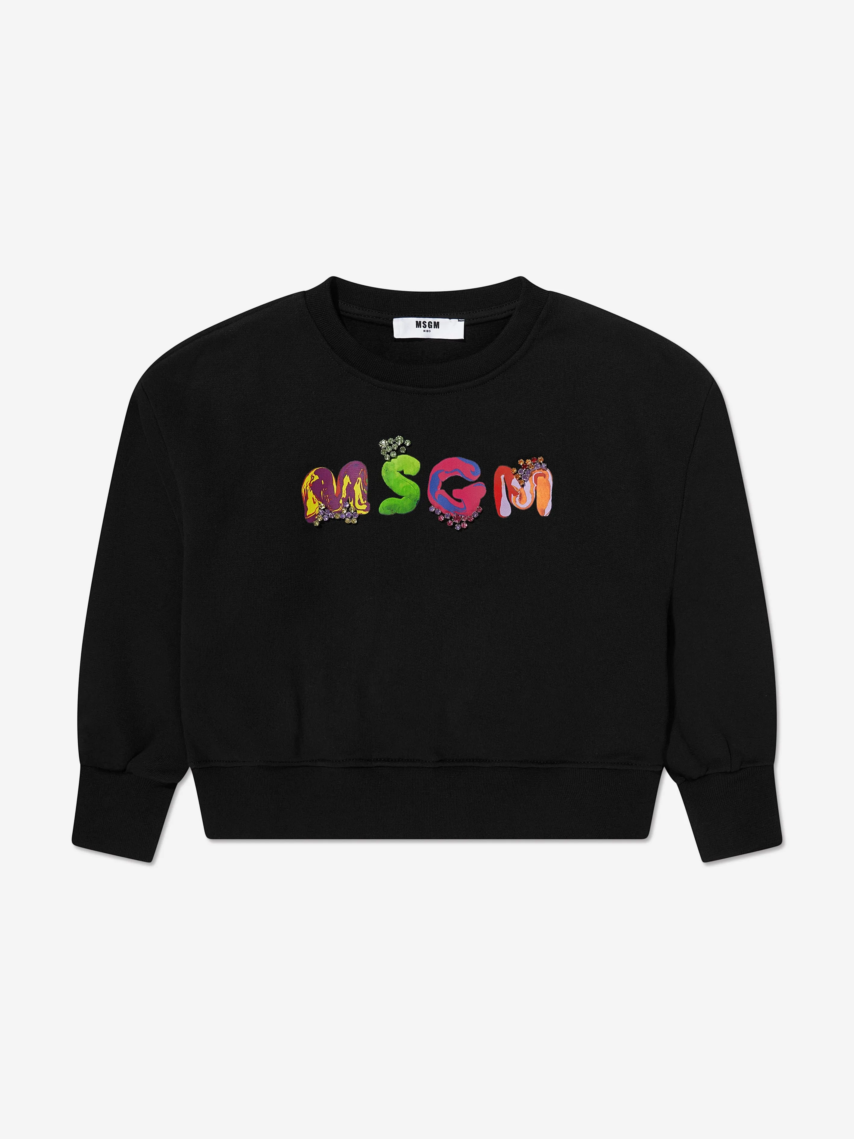 MSGM Girls Logo Sweatshirt in Black