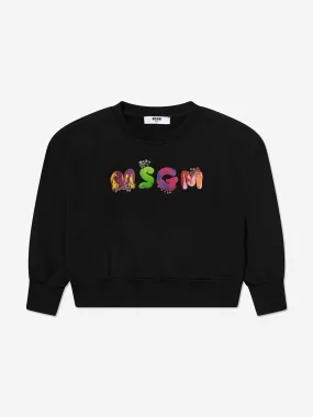 MSGM Girls Logo Sweatshirt in Black