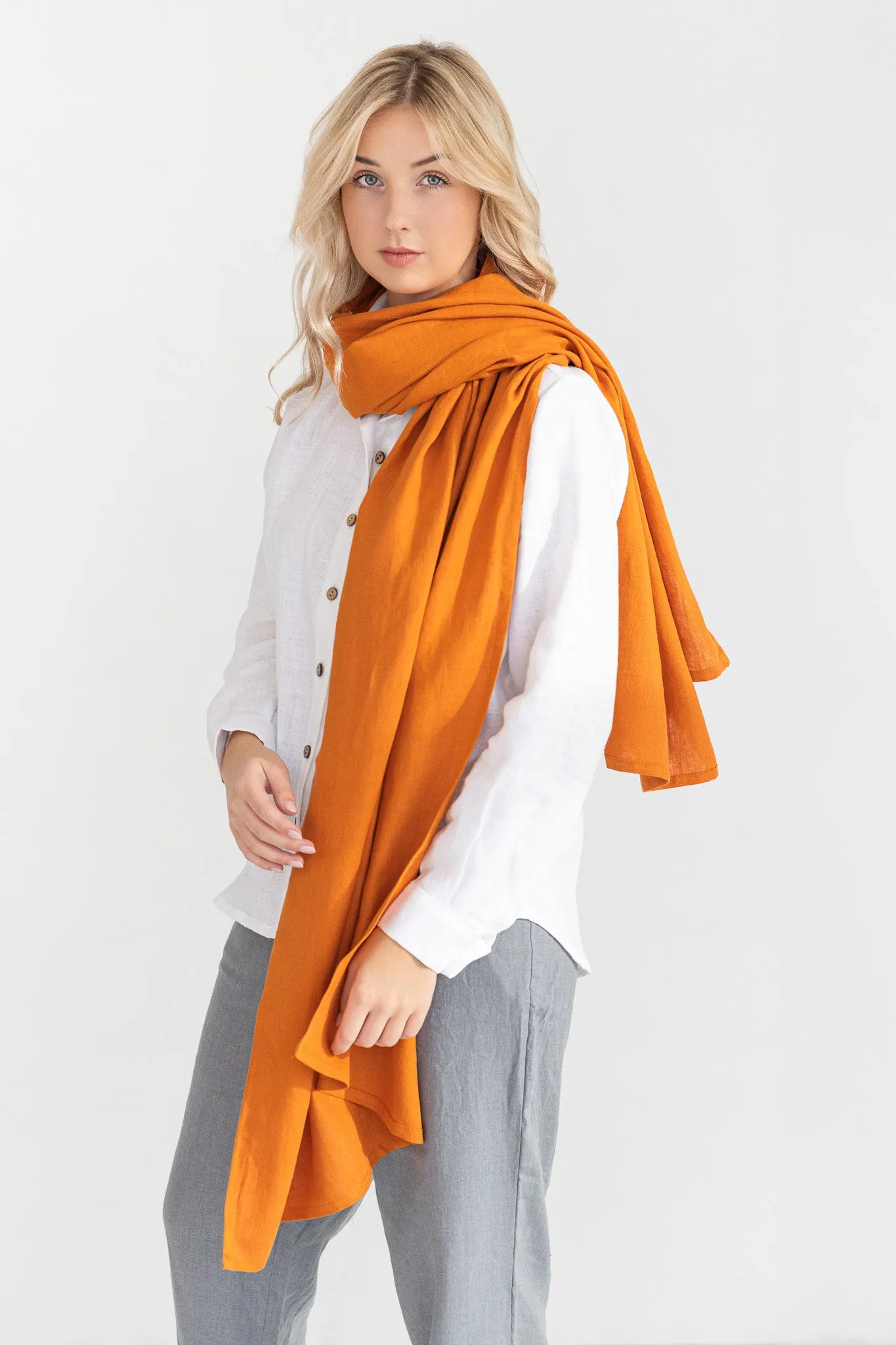 Mustard Linen Scarf