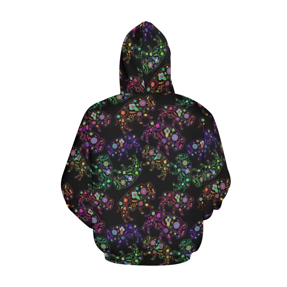 Neon Floral Buffalos Hoodie for Women (USA Size)