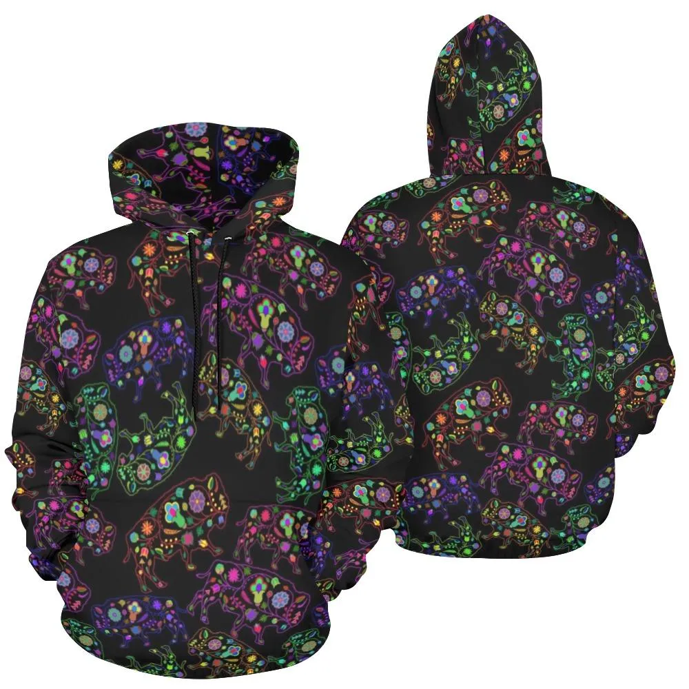 Neon Floral Buffalos Hoodie for Women (USA Size)