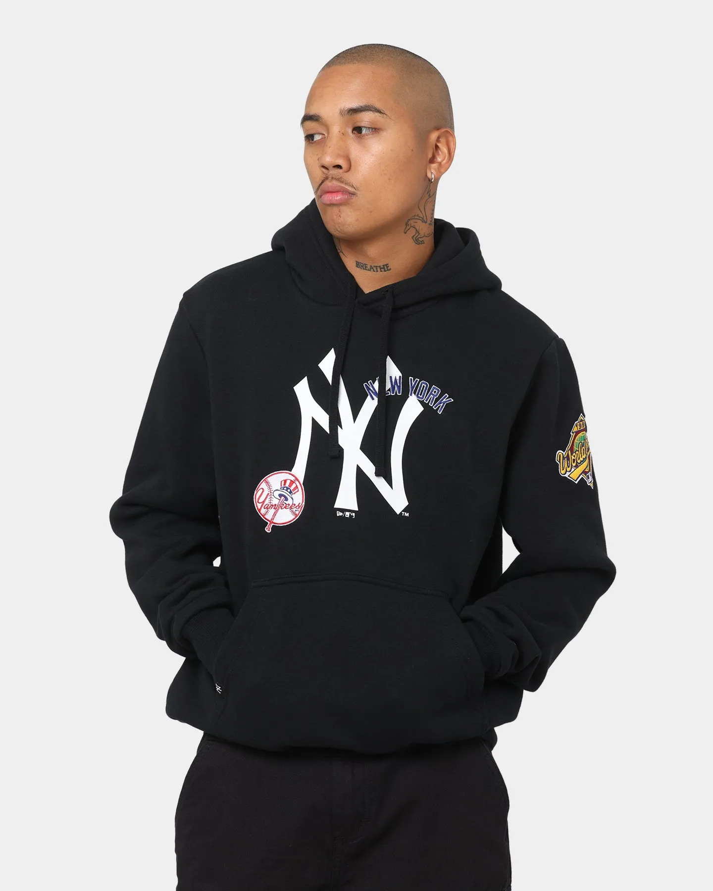 New Era New York Yankees World Series Multi Logo Hoodie Black