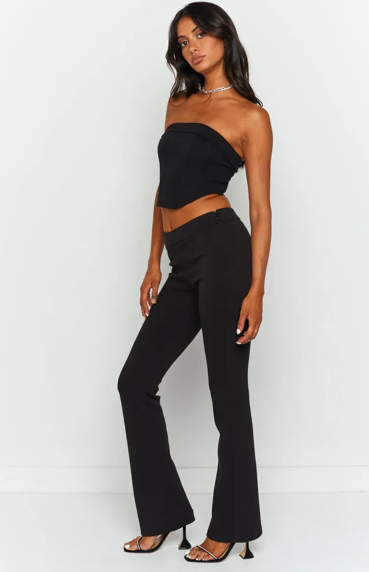 Noela Black Low Rise Pants