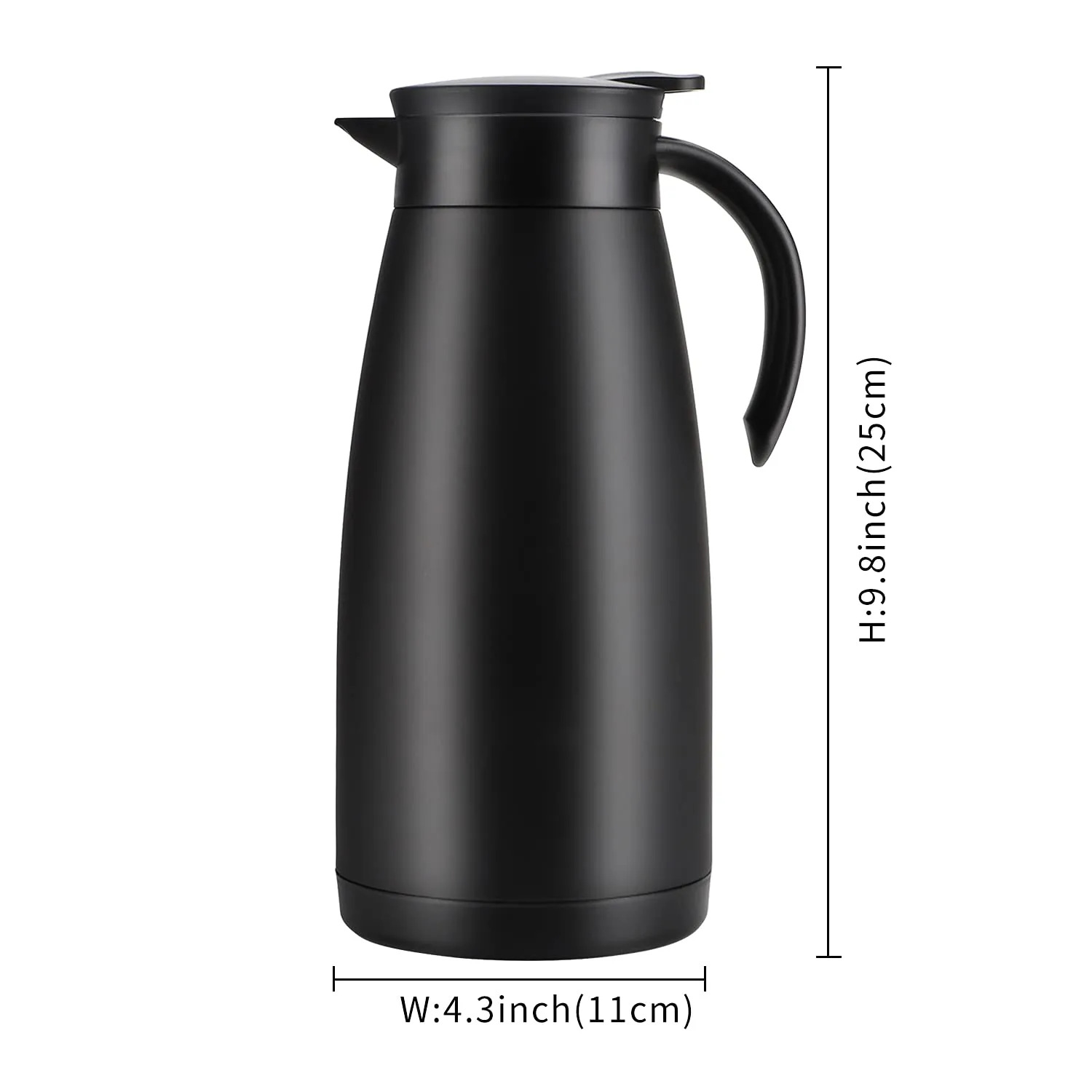 Olerd 50 Oz Stainless Steel Thermal Coffee Carafe, Double Walled Vacuum Flask, 12 Hour Heat Retention / 1.5 Liter Tea, Water, and Coffee Dispenser