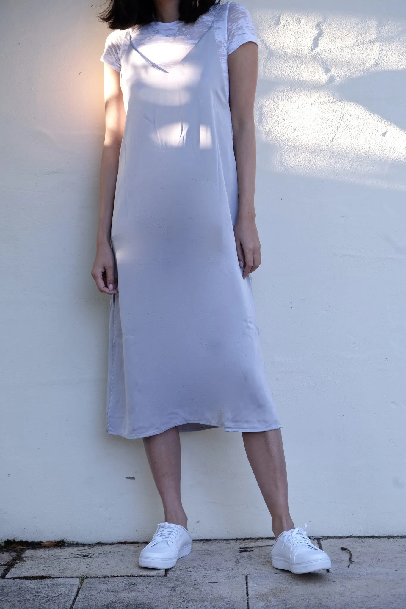 Omalia Silky Slip Dress-Grey