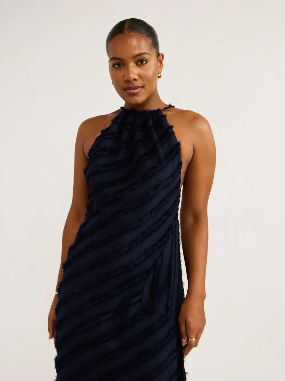 One Fell Swoop Capricorn Dress in Midnight Flounce