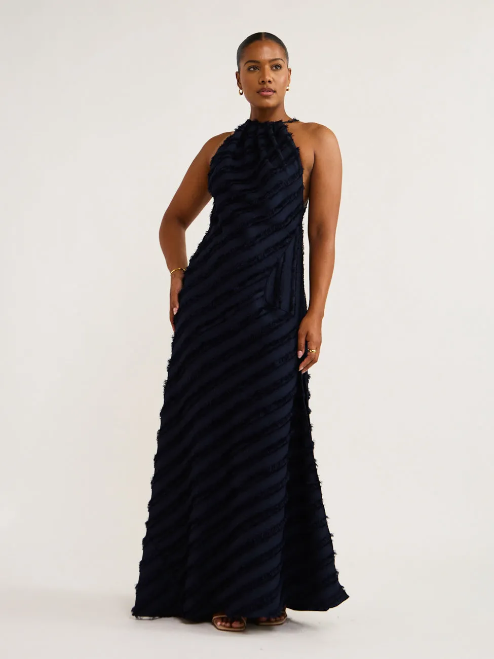 One Fell Swoop Capricorn Dress in Midnight Flounce