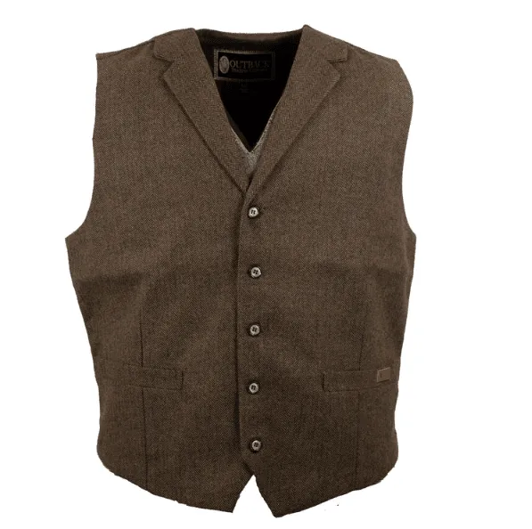 Outback Trading Company Men's Dark Brown Jessie Vest 29785-DKB