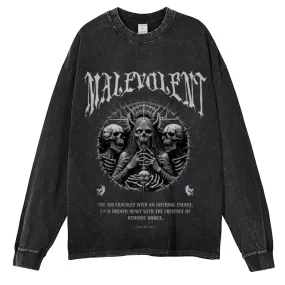 Oversized Vintage Washed Gothic Graphic Sweatshirt