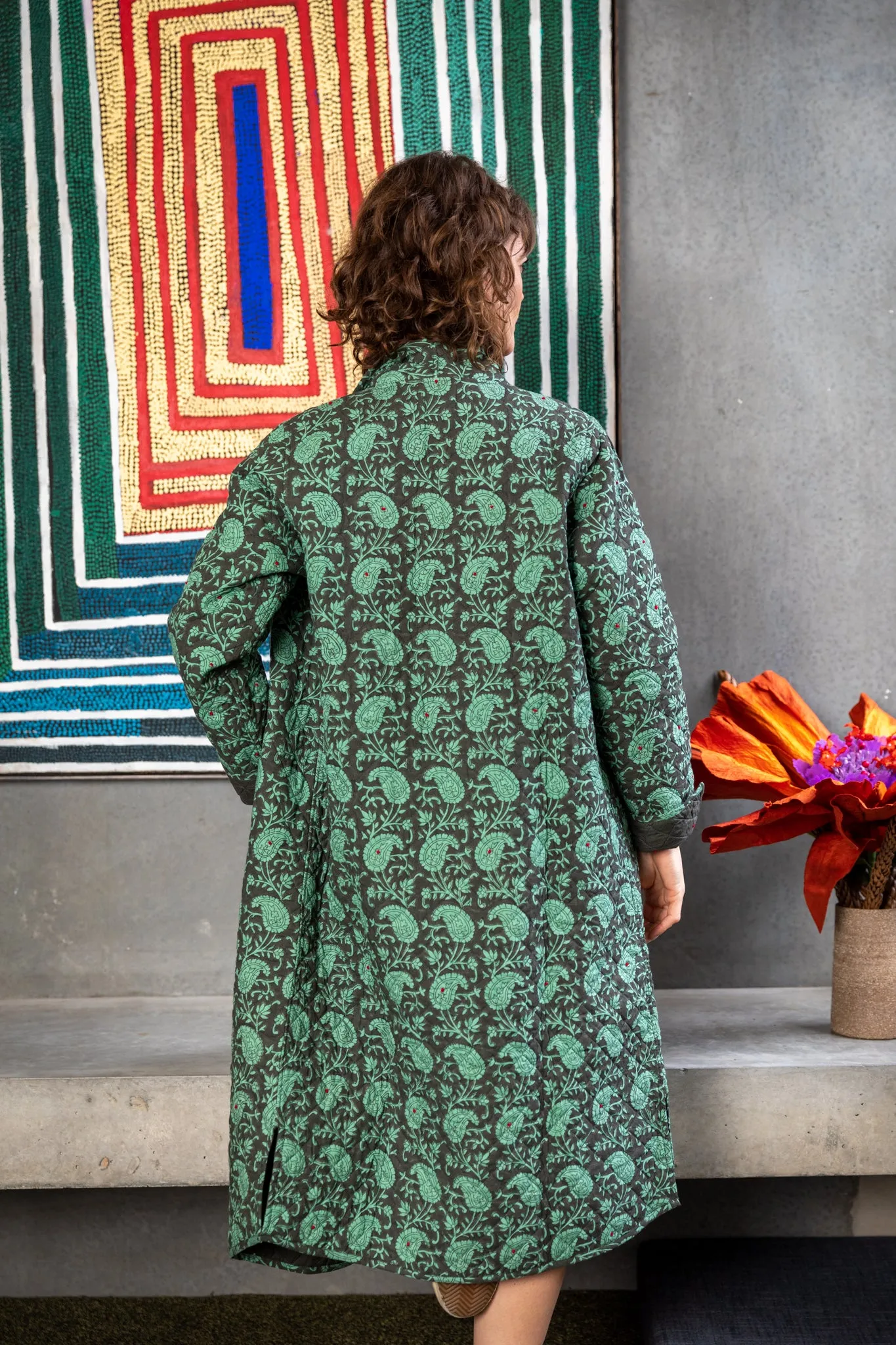 Paisley Leaf Quilt Coat - SALE