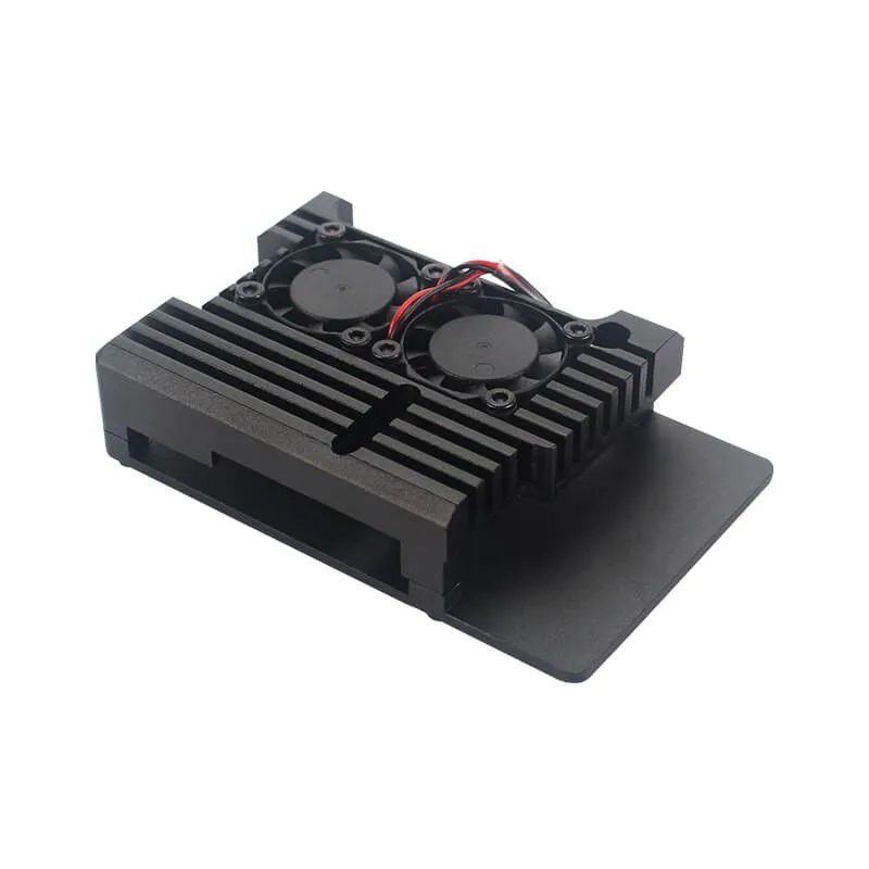 Pi 3 Black Aluminum Heat Sink Armour Case with Double Fans for Raspberry Pi 3