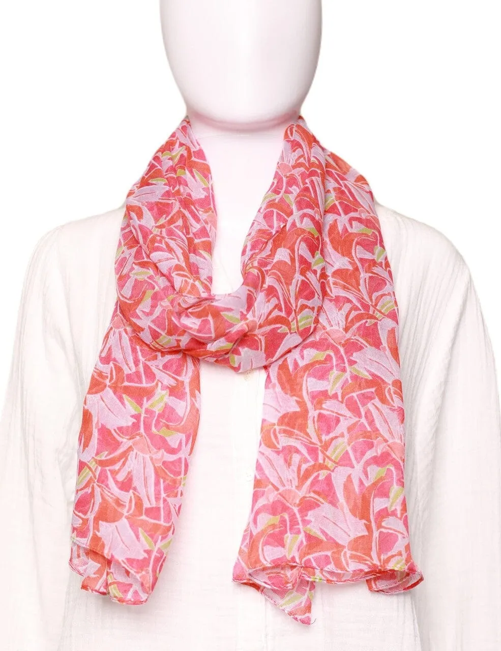 PINK FLORAL SCARF