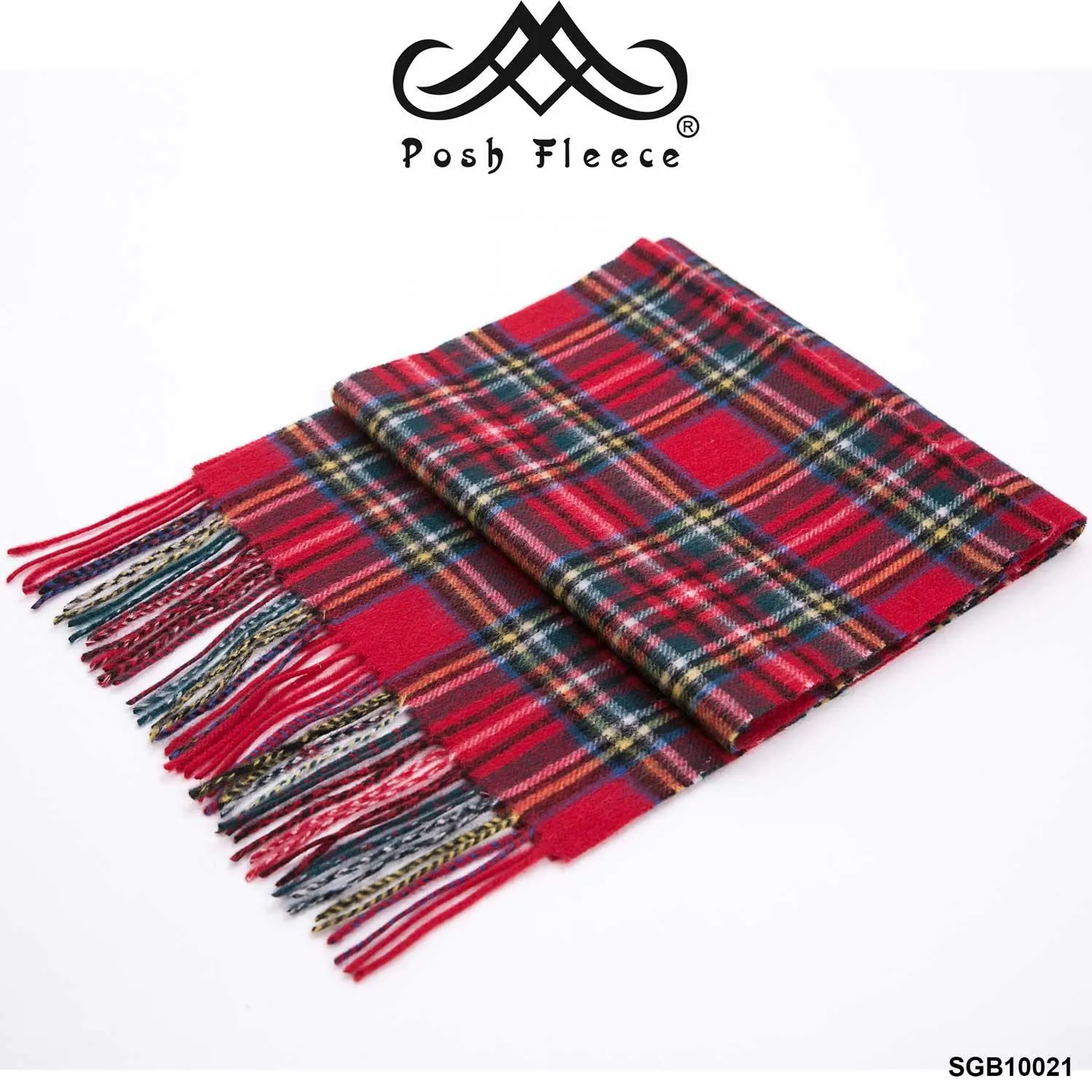 POSH FLEECE Pure Wool Luxurious Scarf with Fringed Trim SGB10021