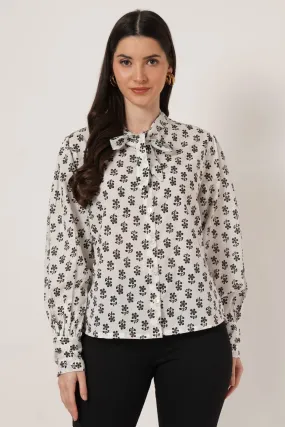 Pure Cotton Floral Print Regular Shirt For Women