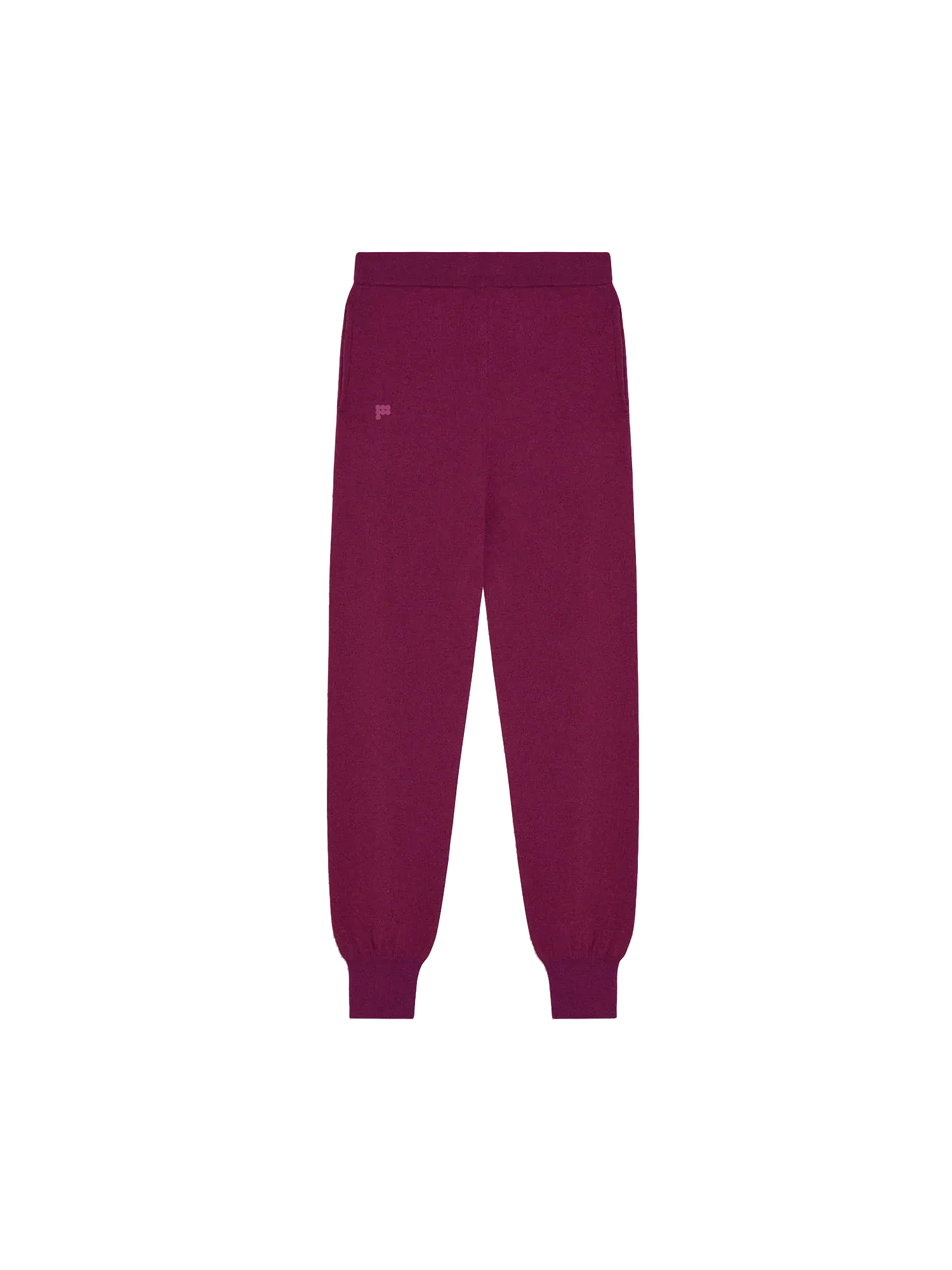 Recycled Cashmere Track Pants—plum purple