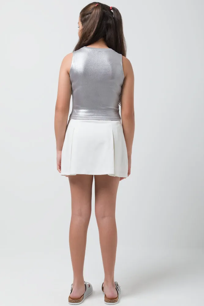 Rib Vest Metallic Silver